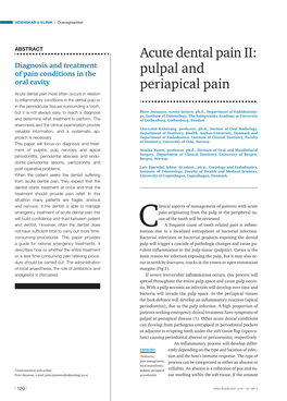 Pulpal and Periapical Pain | VIDENSKAB & KLINIK