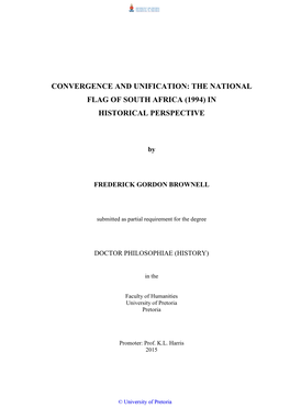 Convergence and Unification: the National Flag of South Africa (1994) in Historical Perspective