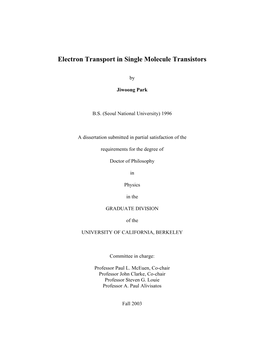 Electron Transport in Single Molecule Transistors