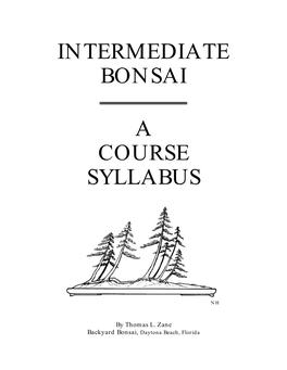 Intermediate Bonsai a Course Syllabus