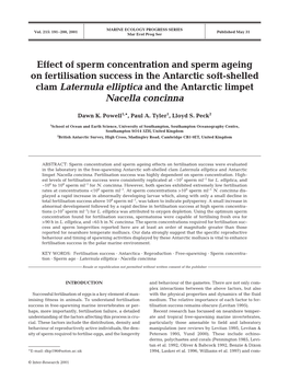 Effect of Sperm Concentration and Sperm Ageing on Fertilisation