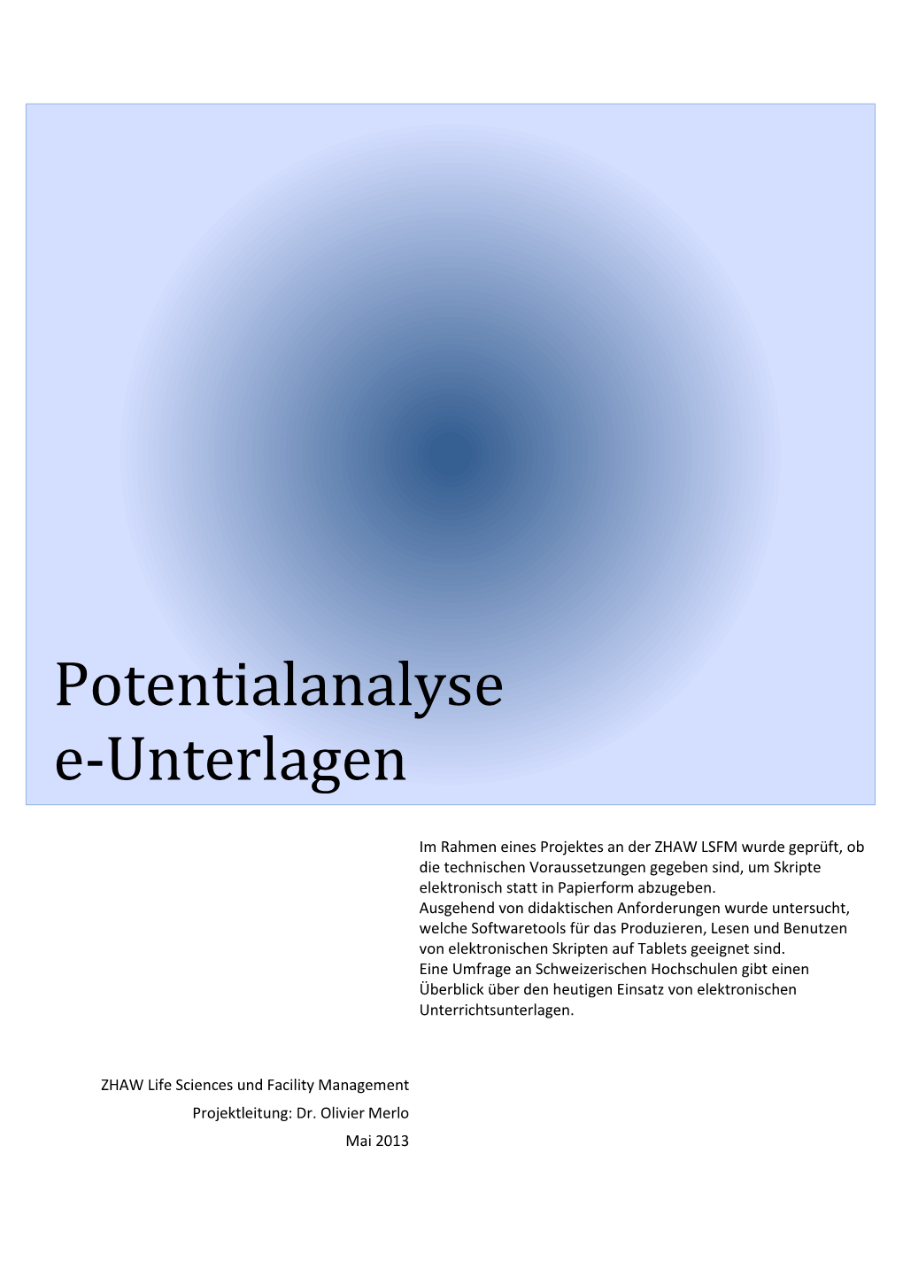 Potentialanalyse E-Unterlagen