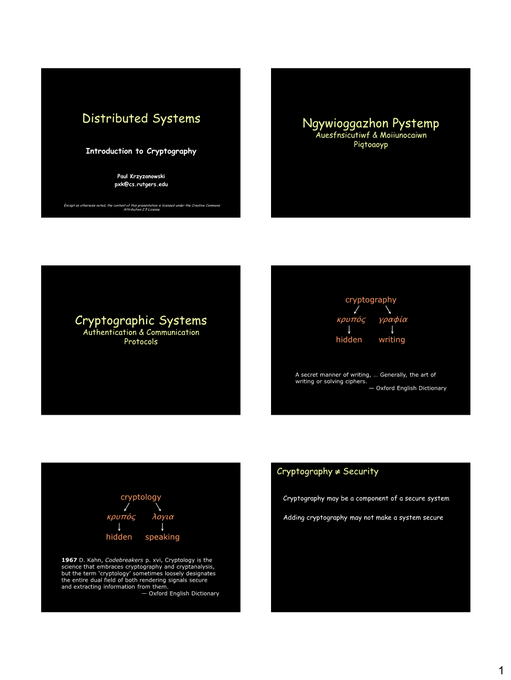 Distributed Systems Ngywioggazhon Pystemp Cryptographic Systems