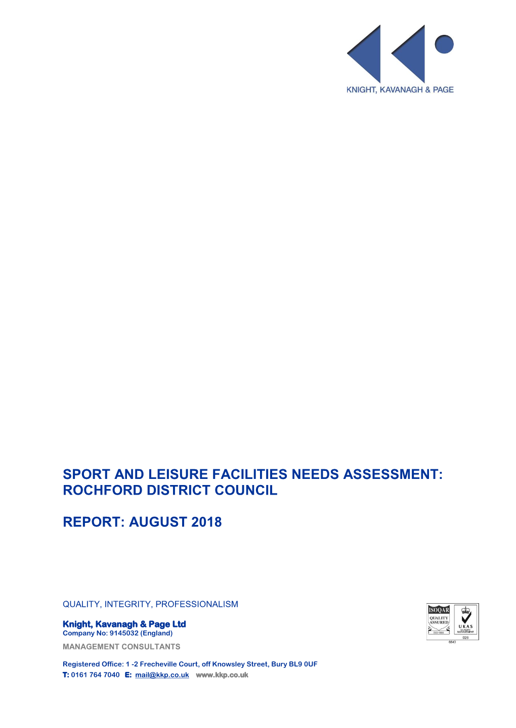 Indoor Built Facilities Assessment Report 2018