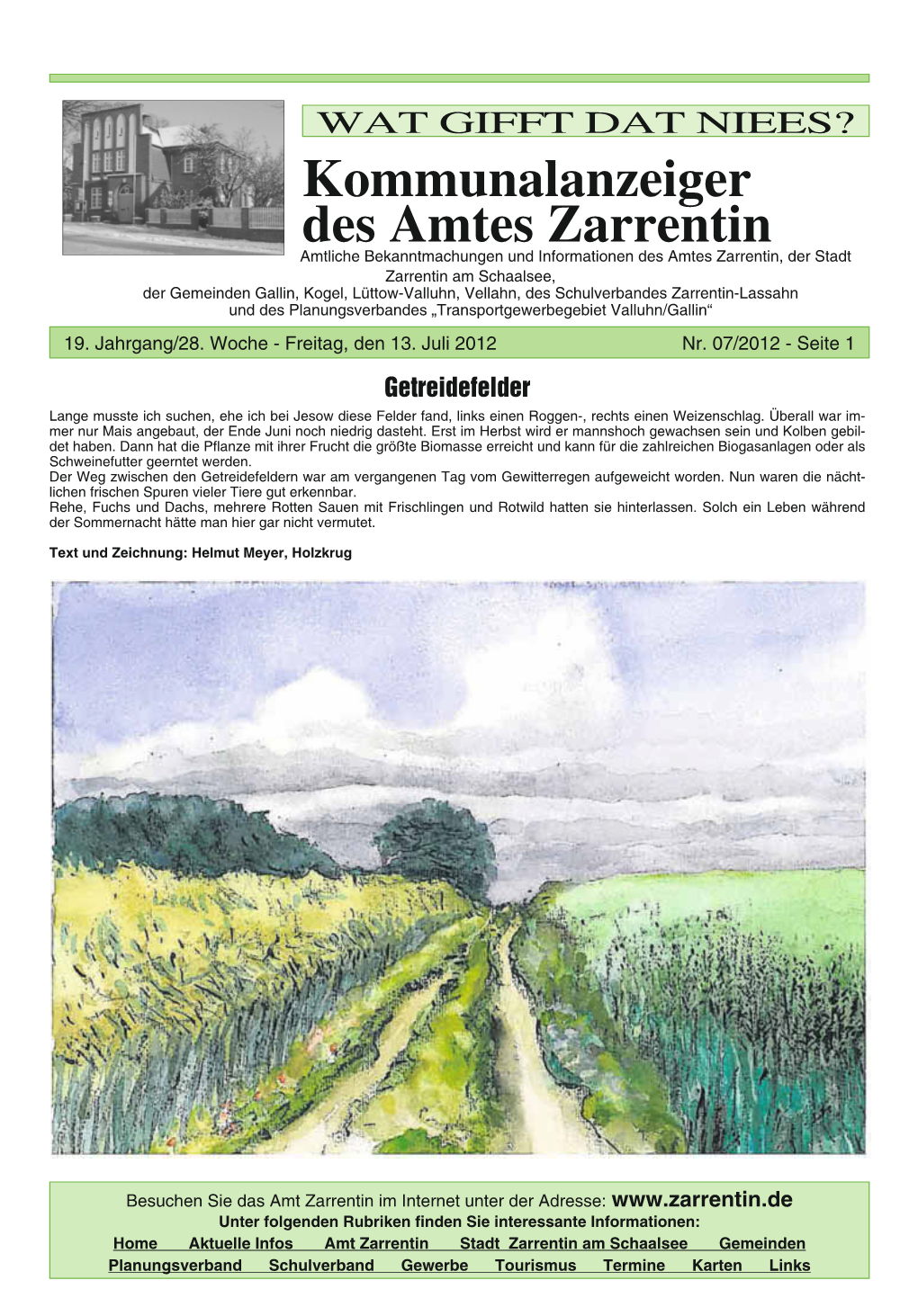 Kommunalanzeiger Des Amtes Zarrentin