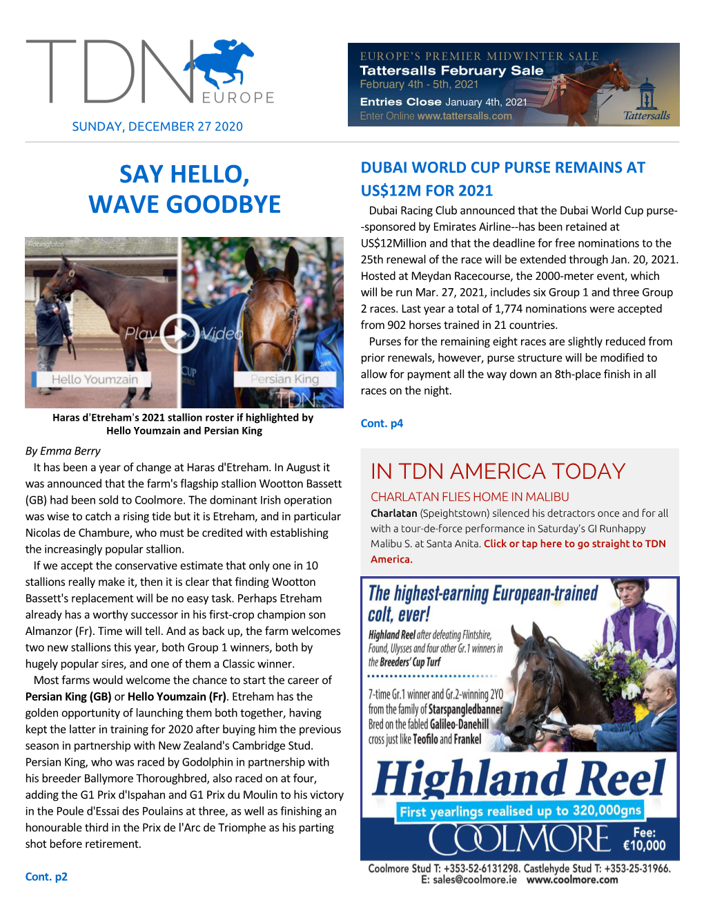 Tdn Europe • Page 2 of 7 • Thetdn.Com Sunday • 27 December 2020