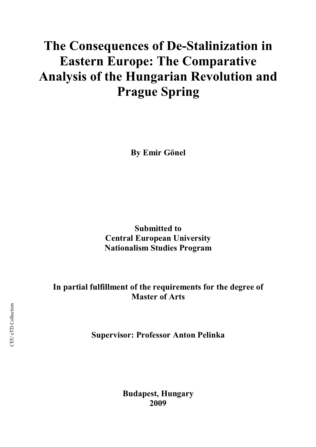 The Consequences of De-Stalinization in Eastern Europe