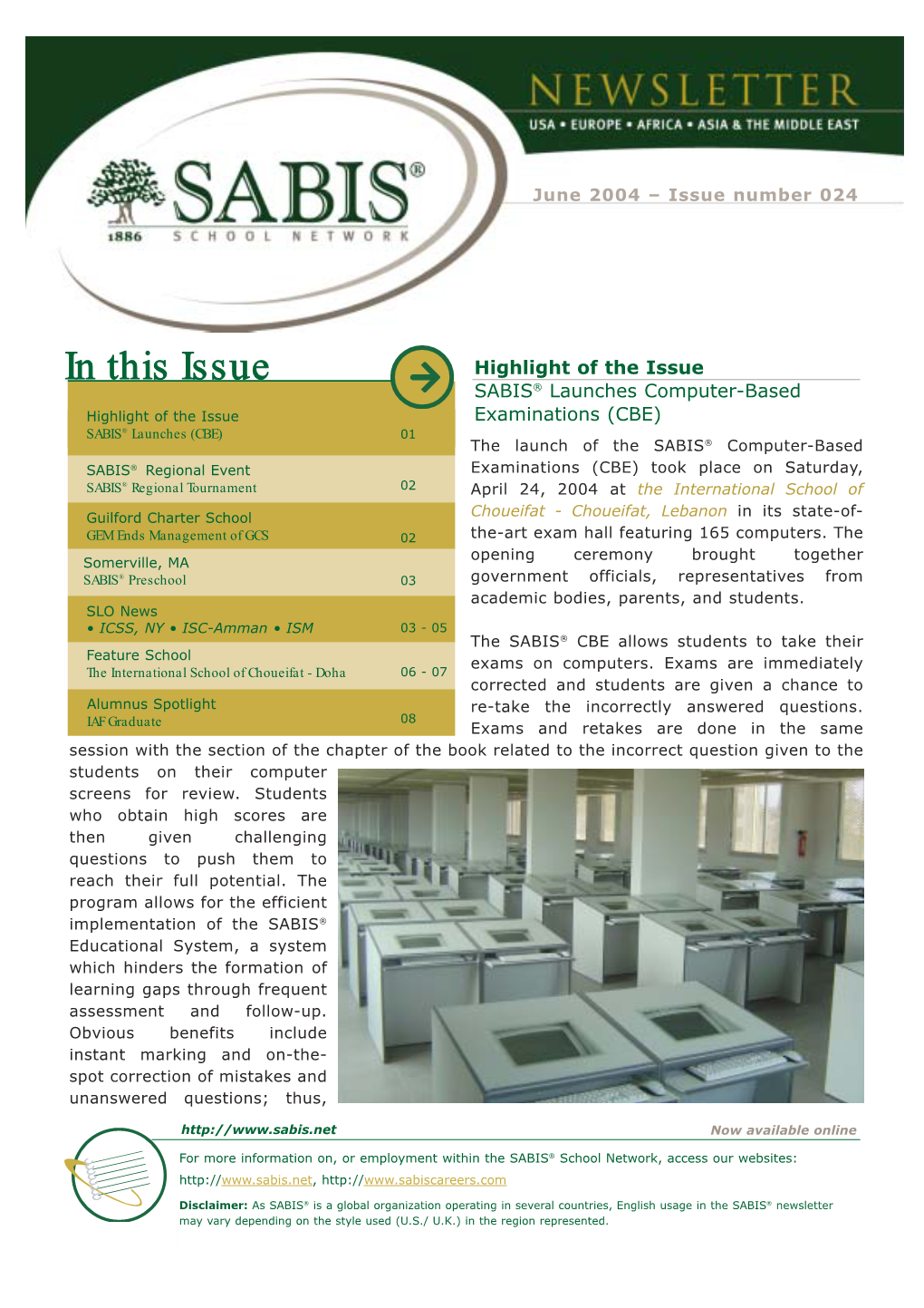 SABIS ® Newsletter – Issue 24 June 2004