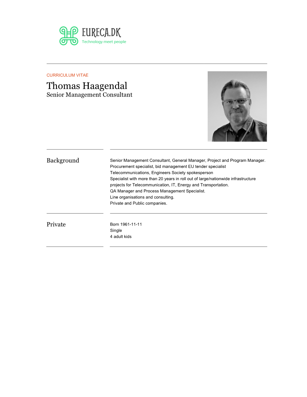 Thomas Haagendal Senior Management Consultant