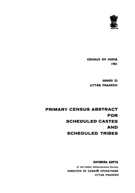 Primary Census Abstract for Scheduled Castes and Scheduled Tribes