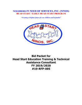 Bid Packet for Head Start Education Training & Technical Assistance