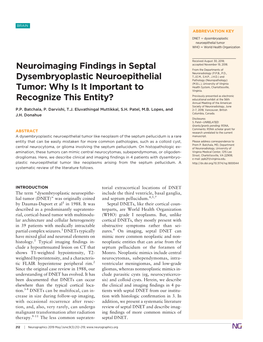Neuroimaging Findings in Septal Dysembryoplastic