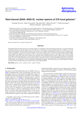 Nuclear Spectra of 376 Local Galaxies