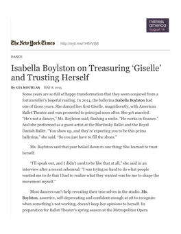 Isabella Boylston on Treasuring 'Giselle' and Trusting Herself