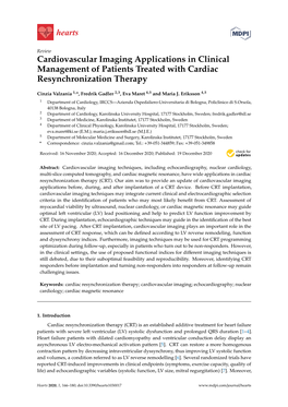 Cardiovascular Imaging Applications in Clinical Management of Patients Treated with Cardiac Resynchronization Therapy