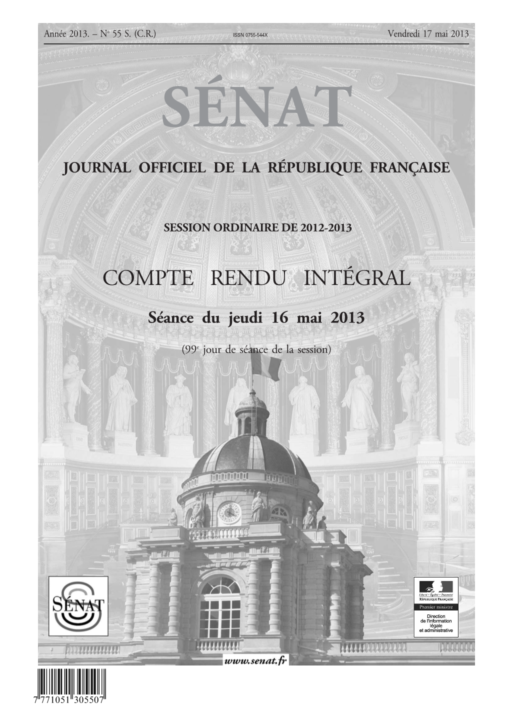 Debats Du Senat N° 55 Du 17 Mai 2013