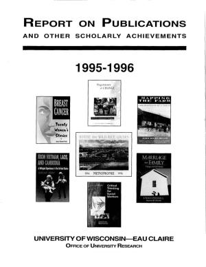 REPORT on Publications and OTHER SCHOLARLY ACHIEVEMENTS