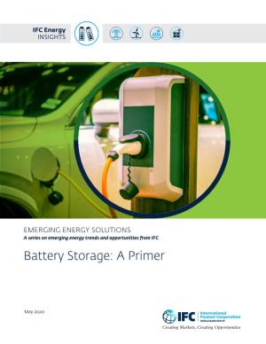 Battery Storage: a Primer