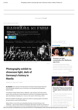 Photography Exhibit to Showcase Light, Dark of Germany's History In