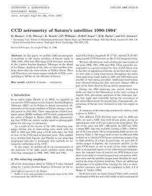 CCD Astrometry of Saturn’S Satellites 1990-1994? D