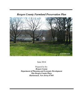 Bergen County Farmland Preservation Plan