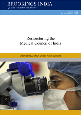 Restructuring the Medical Council of India