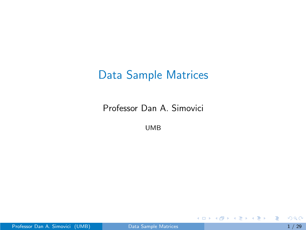 Data Sample Matrices