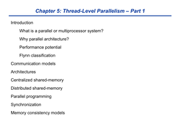 Thread-Level Parallelism – Part 1