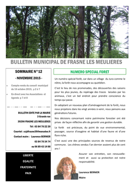 Bulletin Municipal De Frasne Les Meulieres