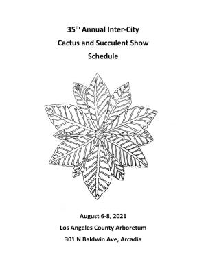 35Th Annual Inter-City Cactus and Succulent Show Schedule