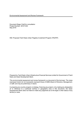 Environmental Assessment and Review Framework