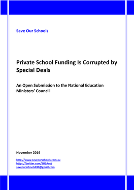 Private School Funding Is Corrupted by Special Deals