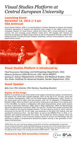 Visual Studies Platform at Central European University