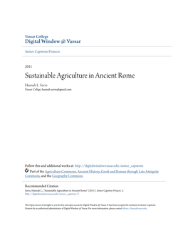 Sustainable Agriculture in Ancient Rome Hannah L