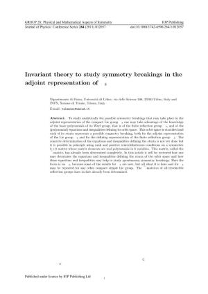 Invariant Theory to Study Symmetry Breakings in the Adjoint Representation of E8
