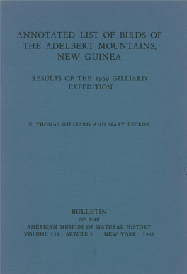 Bulletin of the American Museum of Natural History Volume 138 : Article 2 New York: 1967