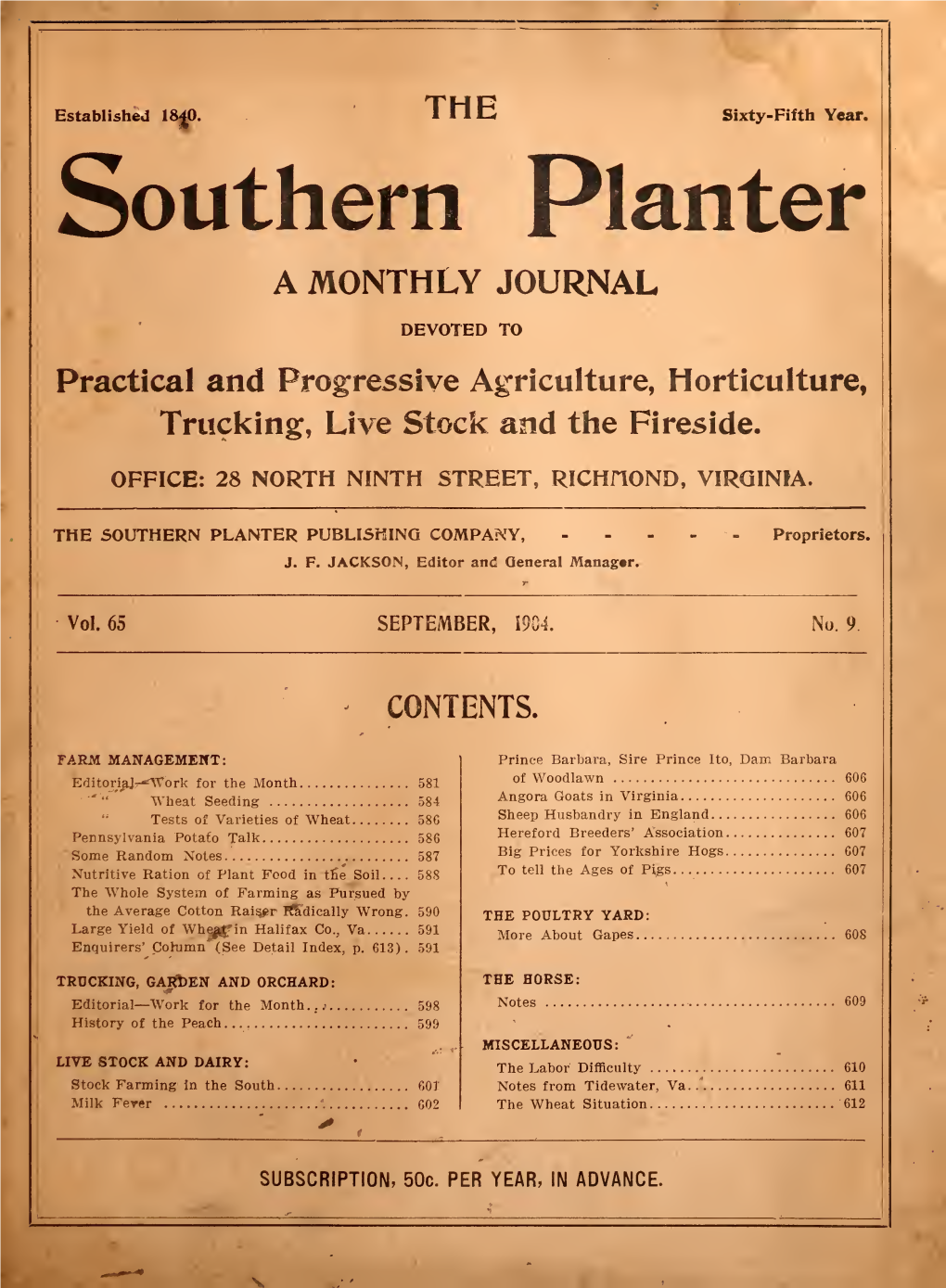 Southern Planter: Devoted to Practical and Progressive Agriculture