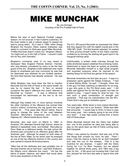 MIKE MUNCHAK by Joe Horrigan Courtesy of the Pro Football Hall of Fame