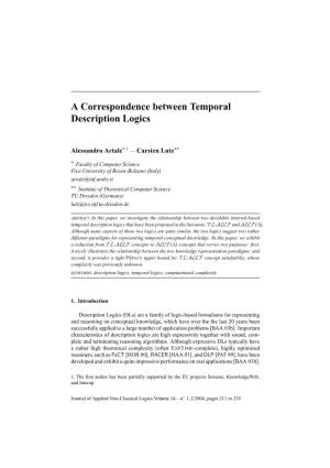 A Correspondence Between Temporal Description Logics