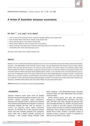 A Review of Australian Mosasaur Occurrences