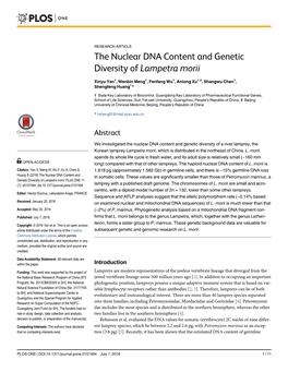 The Nuclear DNA Content and Genetic Diversity of Lampetra Morii