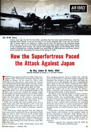 How the Superfortress Paced the Attack Against Japan