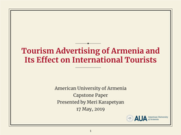 Tourism Advertising of Armenia and Its Effect on International Tourists