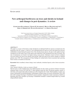 New Arthropod Herbivores on Trees and Shrubs in Iceland and Changes in Pest Dynamics: a Review