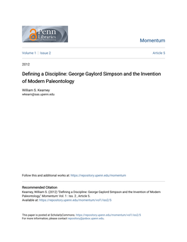 George Gaylord Simpson and the Invention of Modern Paleontology