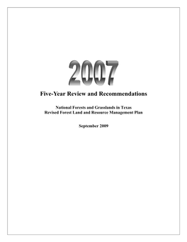 Five-Year Review and Recommendations
