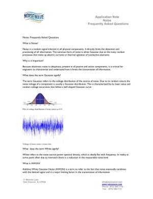 Application Note Noise Frequently Asked Questions