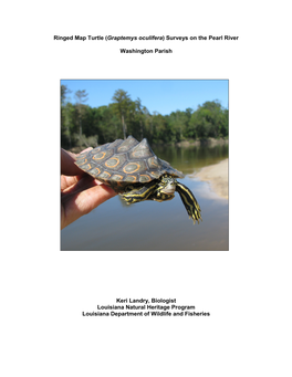 Ringed Map Turtle (Graptemys Oculifera) Surveys on the Pearl River