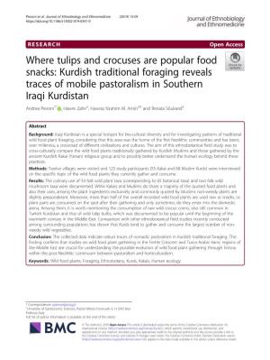 Where Tulips and Crocuses Are Popular Food Snacks: Kurdish