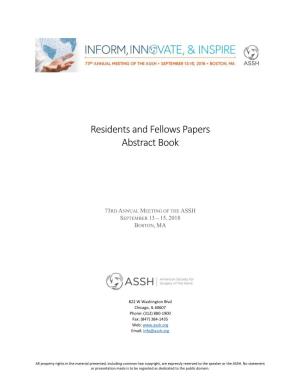 Residents and Fellows Papers Abstract Book